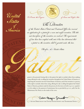 United States Patent Certificate